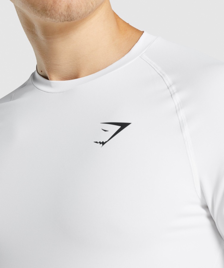 Camiseta Gymshark Element Baselayer Manga Larga Blanca