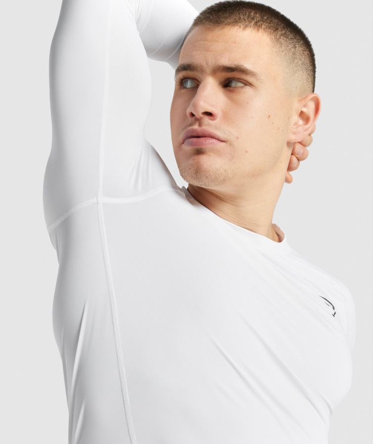 Camiseta Gymshark Element Baselayer Manga Larga Blanca
