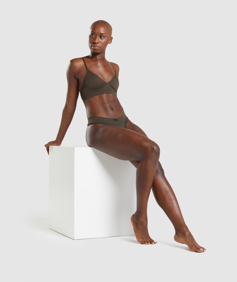 Tanga Sin Costuras Marrón Espresso Gymshark