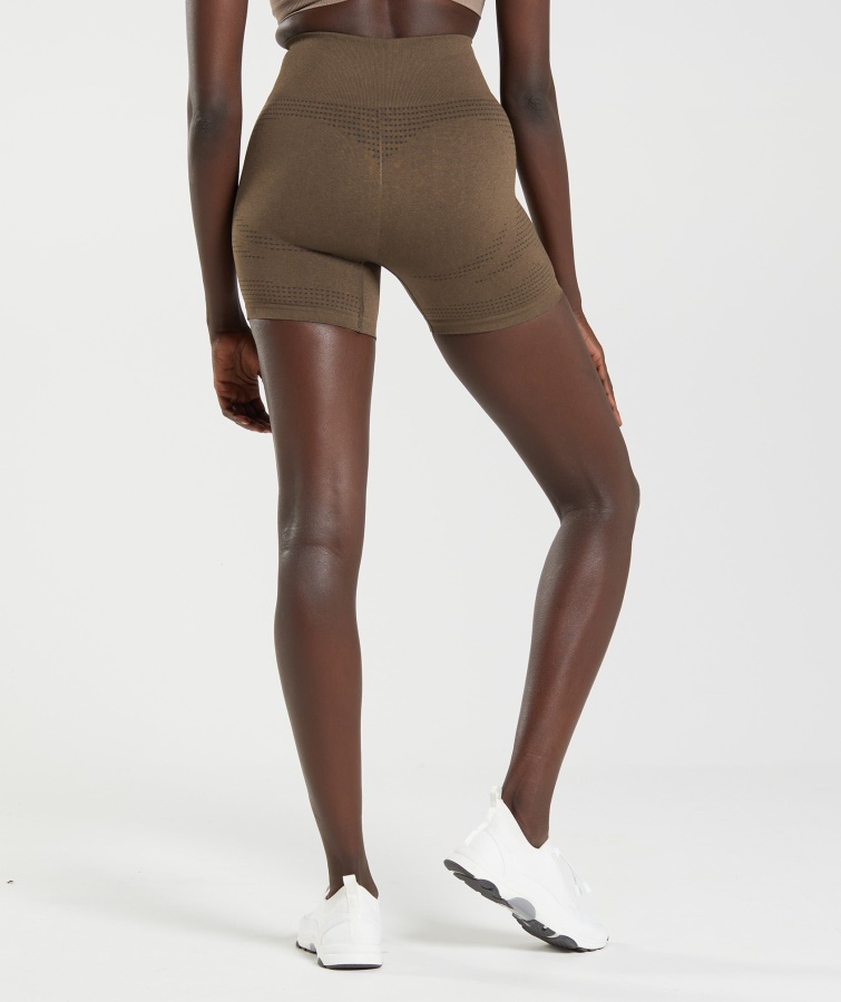 Pantalones Cortos Gymshark Espresso Marl Vital Sin Costuras 2.0