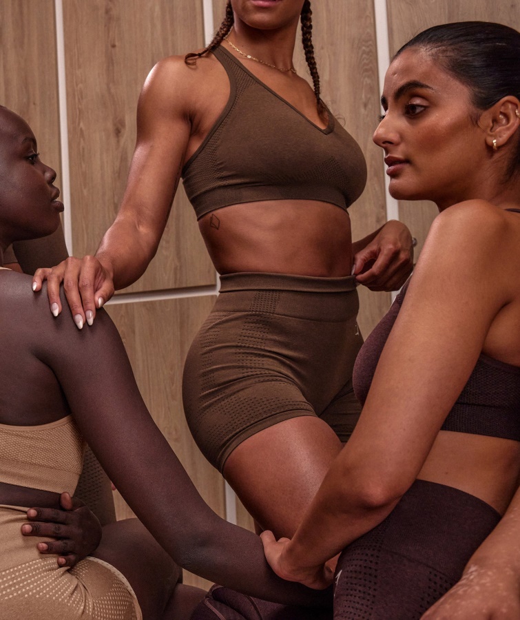 Pantalones Cortos Gymshark Espresso Marl Vital Sin Costuras 2.0