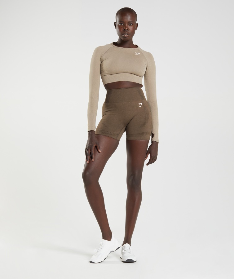 Pantalones Cortos Gymshark Espresso Marl Vital Sin Costuras 2.0