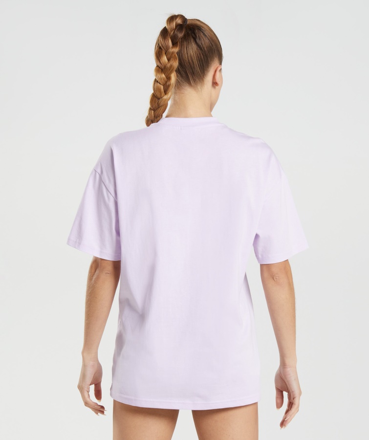 Gymshark Camiseta Extragrande Con Gráfico De Logo Lila Desteñido