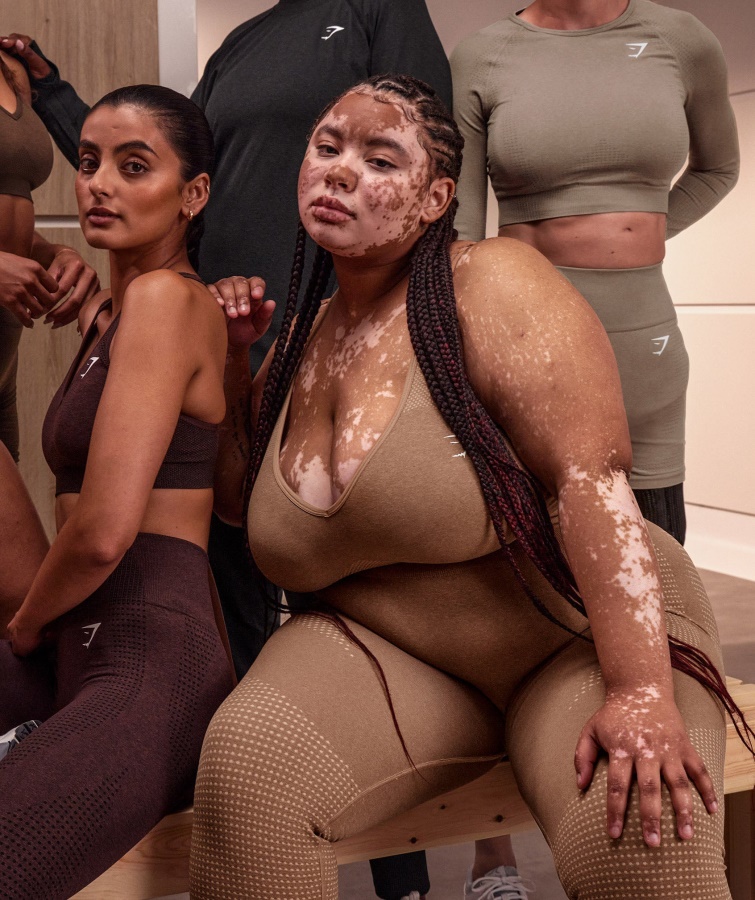 Gymshark Fawn Marl Vital Sujetador Deportivo Sin Costuras Con Cuello En V 2.0