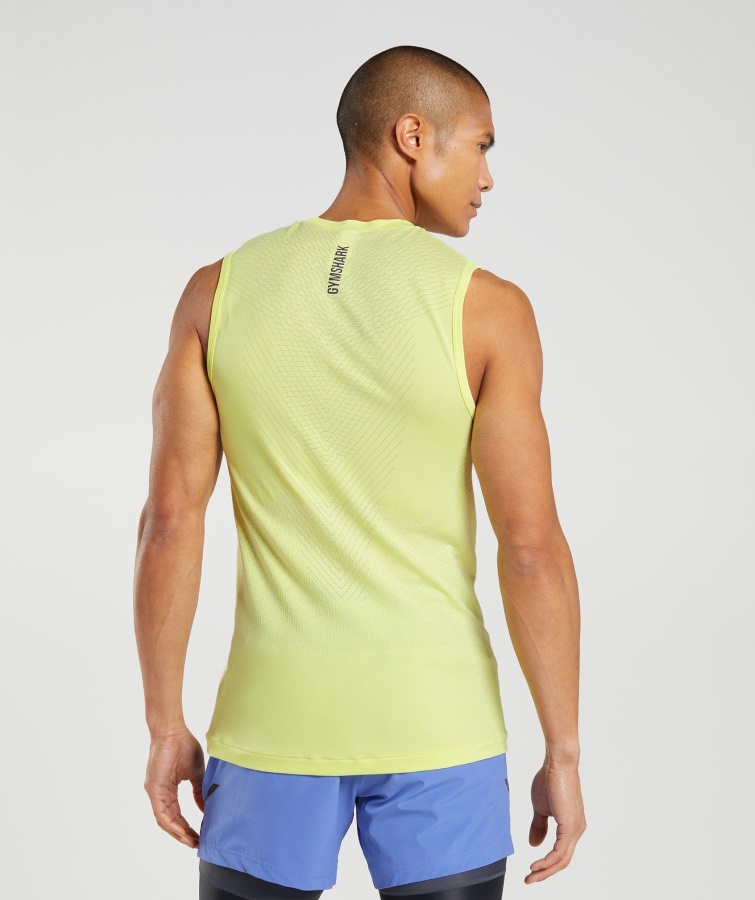 Gymshark Firefly Verde-blanco ápice Tanque Sin Costuras