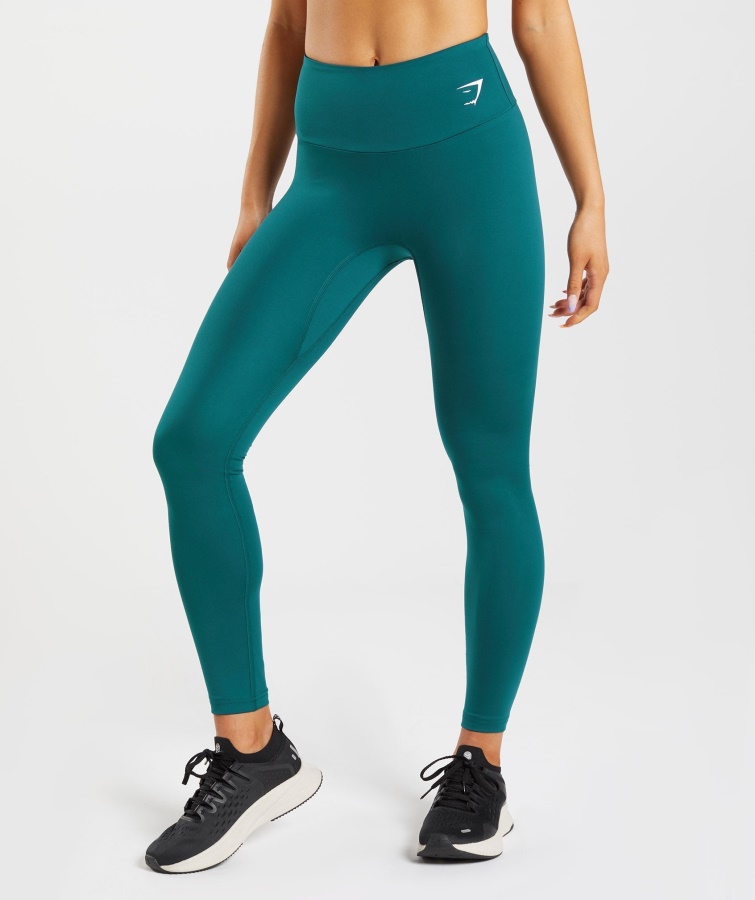 Gymshark Fracción Polainas Invierno Verde Azulado