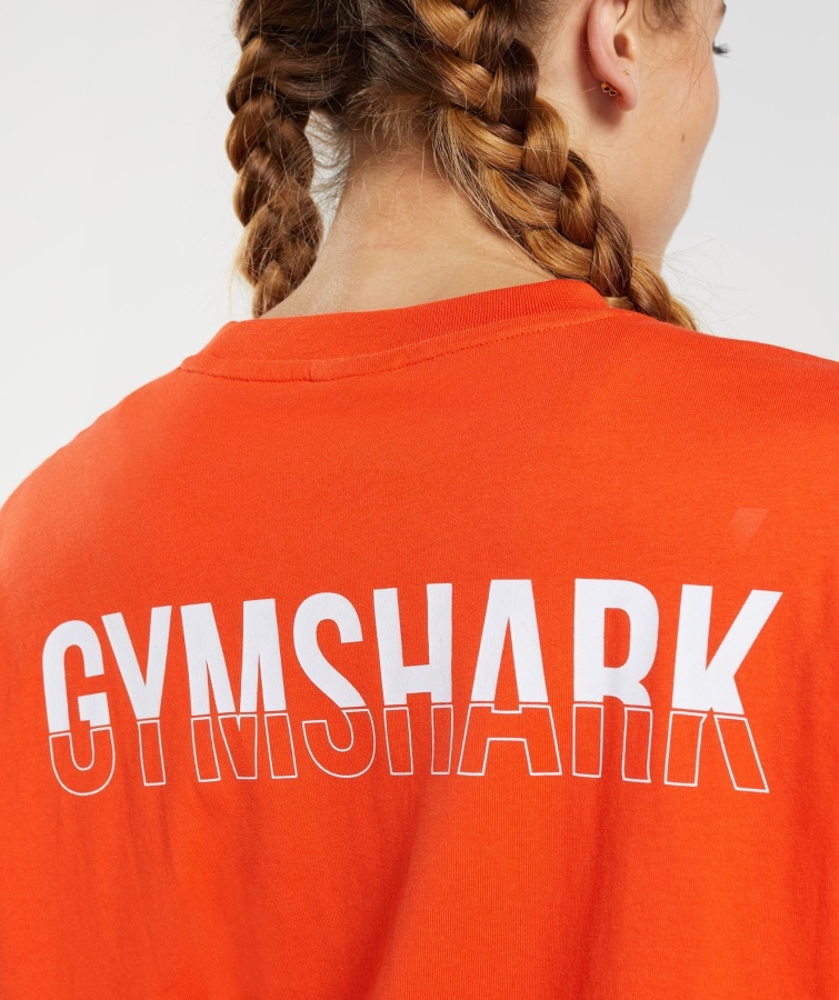 Gymshark Fracción Camiseta Oversize Rojo Pimiento