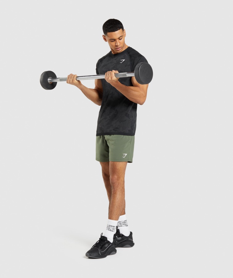 Camiseta Gymshark Geo Seamless Negro-gris Antracita