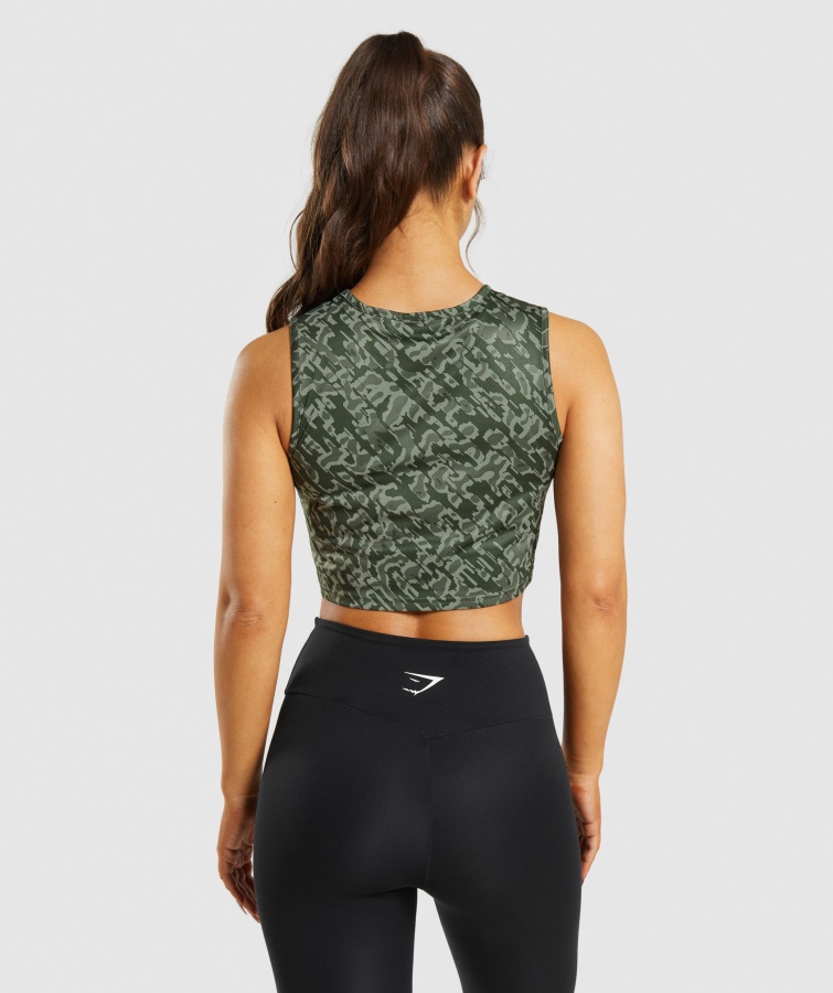 Camiseta Sin Mangas De Entrenamiento Con Estampado Verde Gymshark