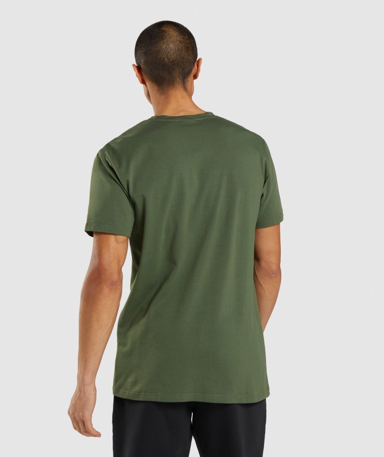 Camiseta Con Relleno De Cabeza De Tiburón Verde Gymshark