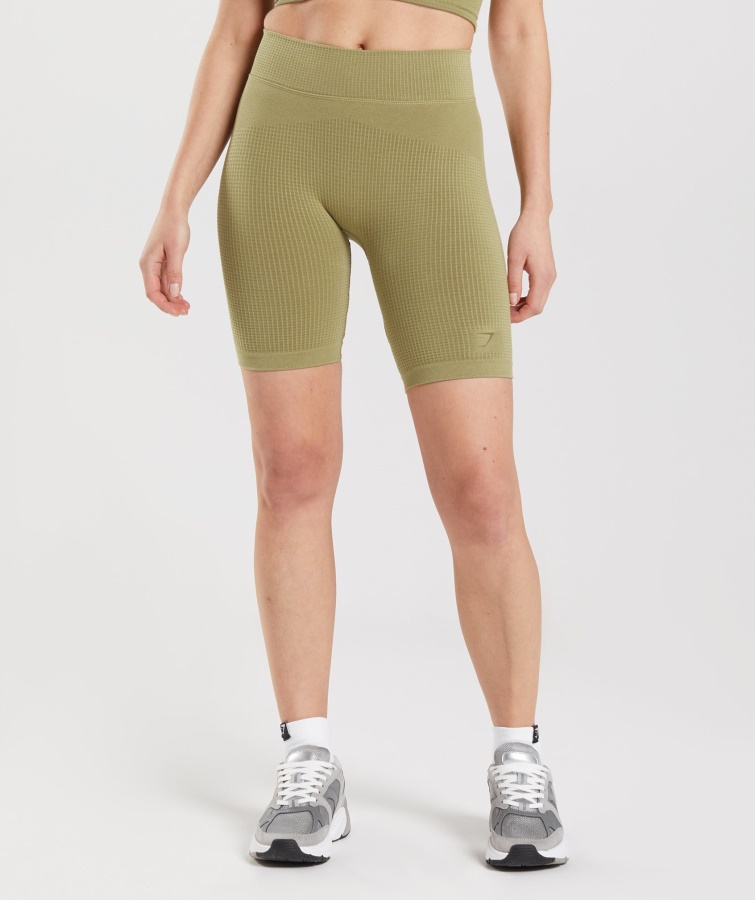 Shorts De Ciclismo Sin Costuras Gymshark Griffin Green Pause