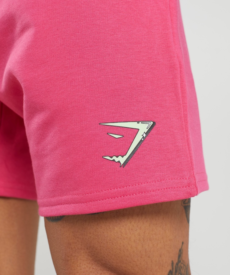 Pantalones Cortos Con Estampado De Burbujas Rosa Hibisco Gymshark