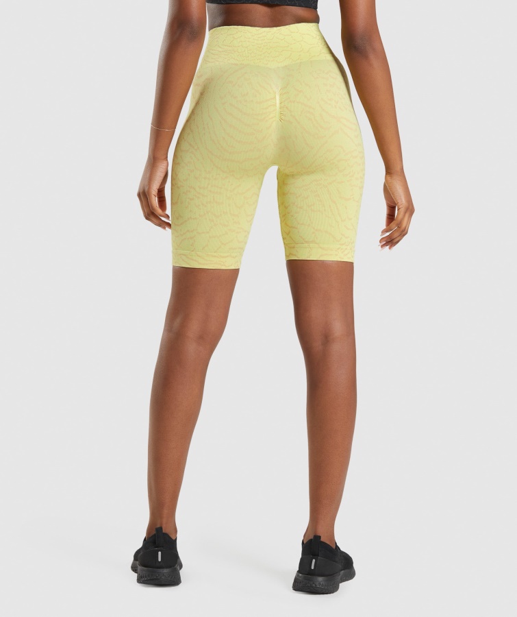 Shorts De Ciclismo Sin Costuras Gymshark Hybrid-firefly Amarillo Adapt Animal