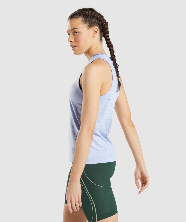 Gymshark Lavanda Blue-court Azul ápice Tanque Sin Costuras