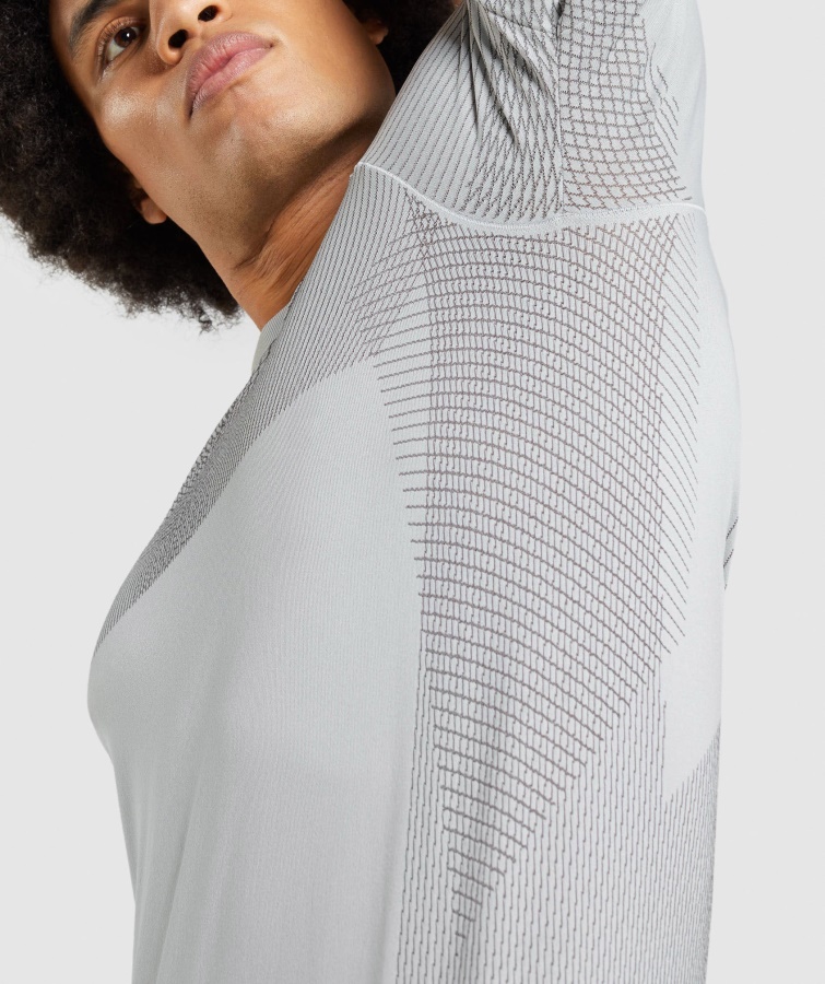 Camiseta Sin Costuras Gymshark Gris Claro-gris ónix Apex