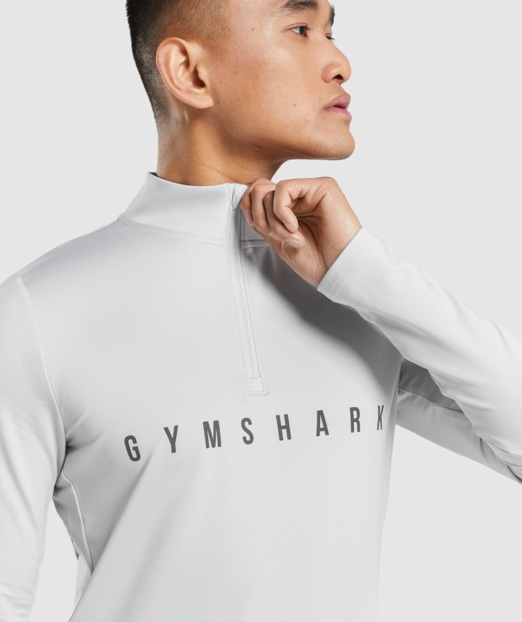 Cremallera 1-4 Sport Stripe Gris Claro Gymshark