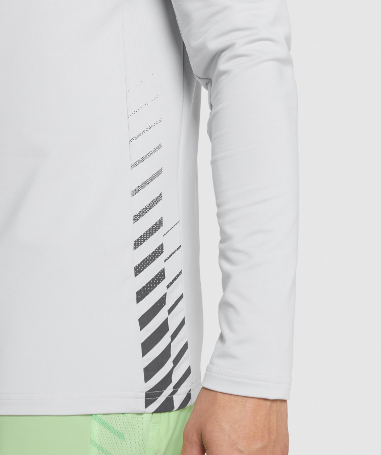 Cremallera 1-4 Sport Stripe Gris Claro Gymshark