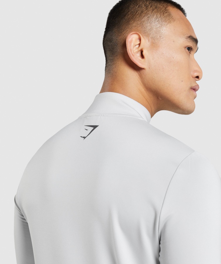 Cremallera 1-4 Sport Stripe Gris Claro Gymshark