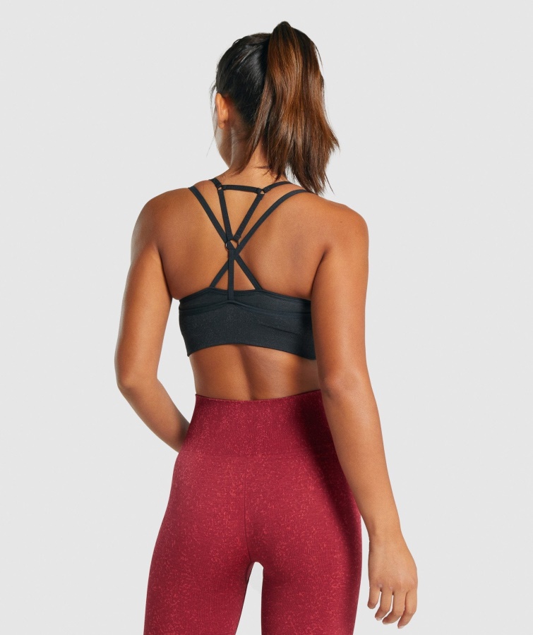 Sujetador Deportivo Gymshark Negro Mineral Adapt Fleck Sin Costuras