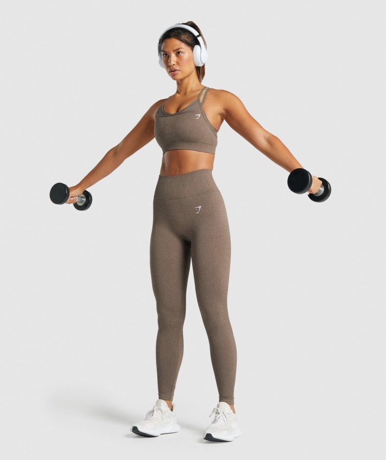 Sujetador Deportivo Gymshark Marrón Mineral Sin Costuras Adapt Fleck