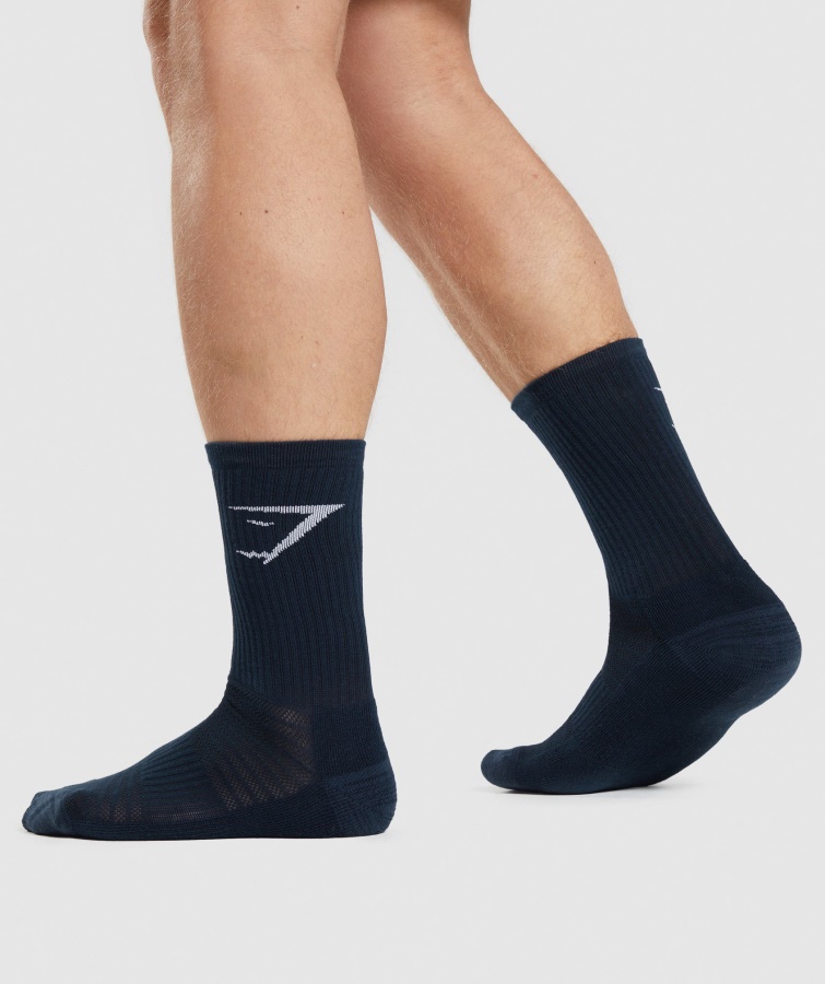 Gymshark Azul Marino-atlético Azul-gris Claro Jaspeado Calcetines (paquete De 3)