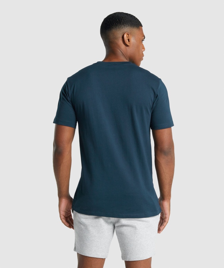 Camiseta Gymshark Escudo Azul Marino