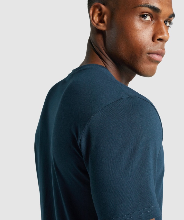 Camiseta Gymshark Escudo Azul Marino