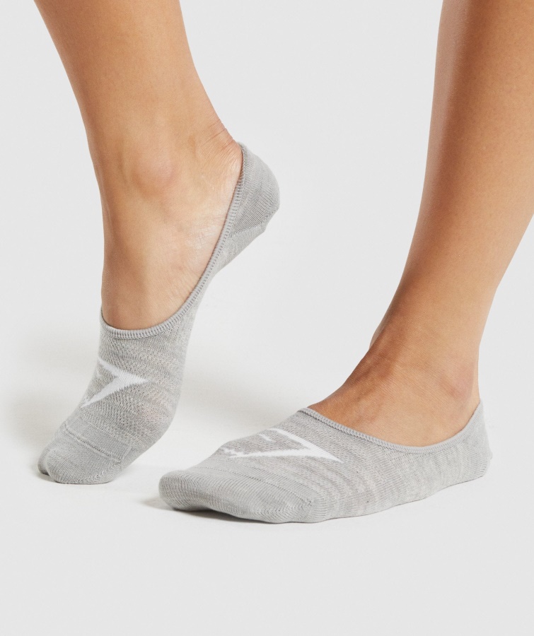 Paquete De 3 Calcetines Invisibles Gymshark Blanco-gris Claro Jaspeado-negro