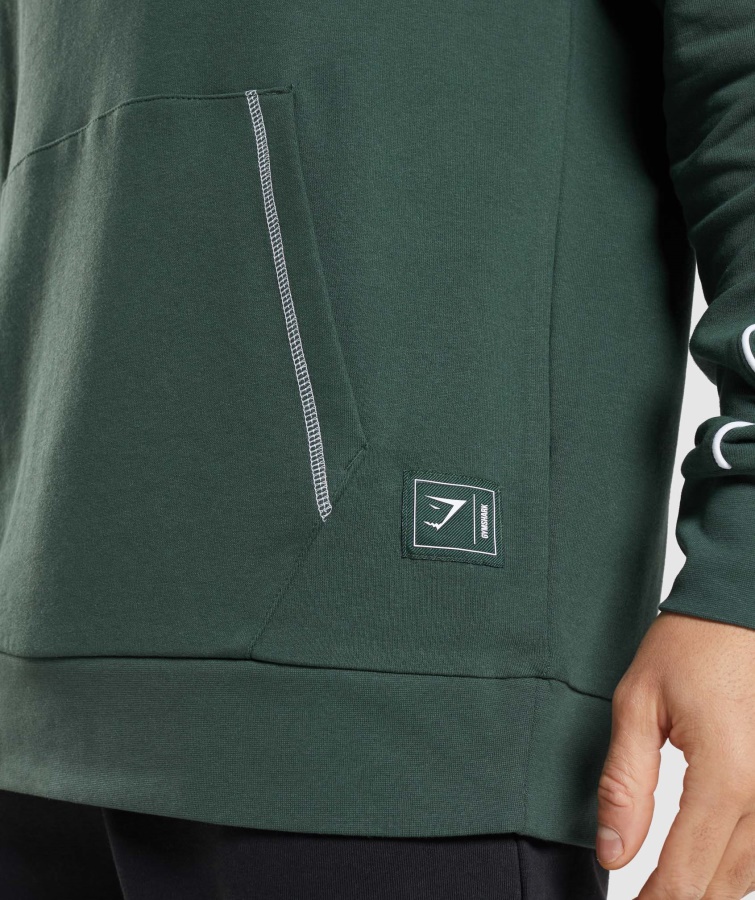 Sudadera Con Capucha Gymshark Obsidian Green-white Reccess