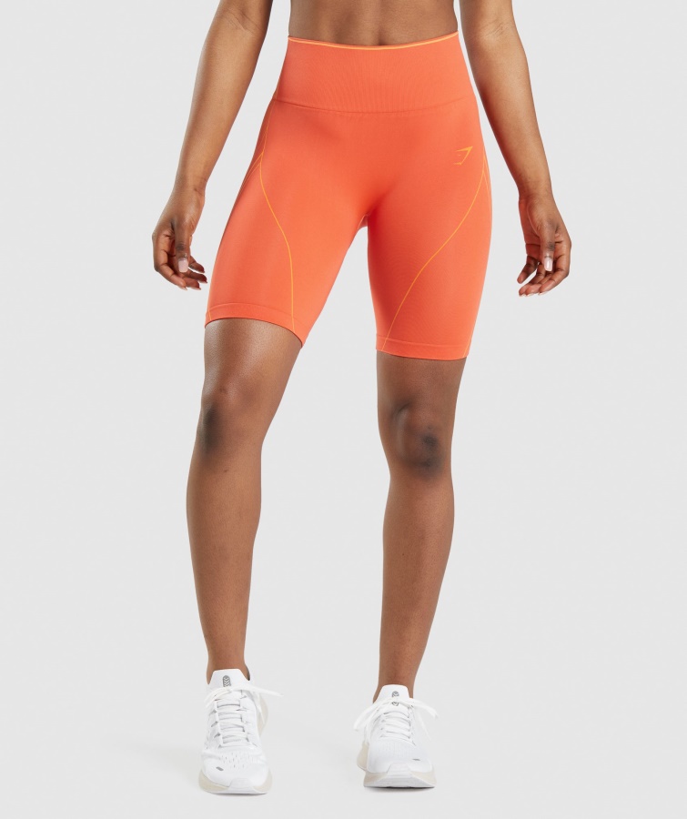 Gymshark Papaya Naranja-albaricoque ápice Naranja Sin Costuras Corto De Gran Altura