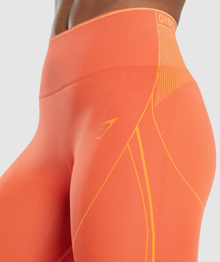 Gymshark Papaya Naranja-albaricoque ápice Naranja Sin Costuras Corto De Gran Altura