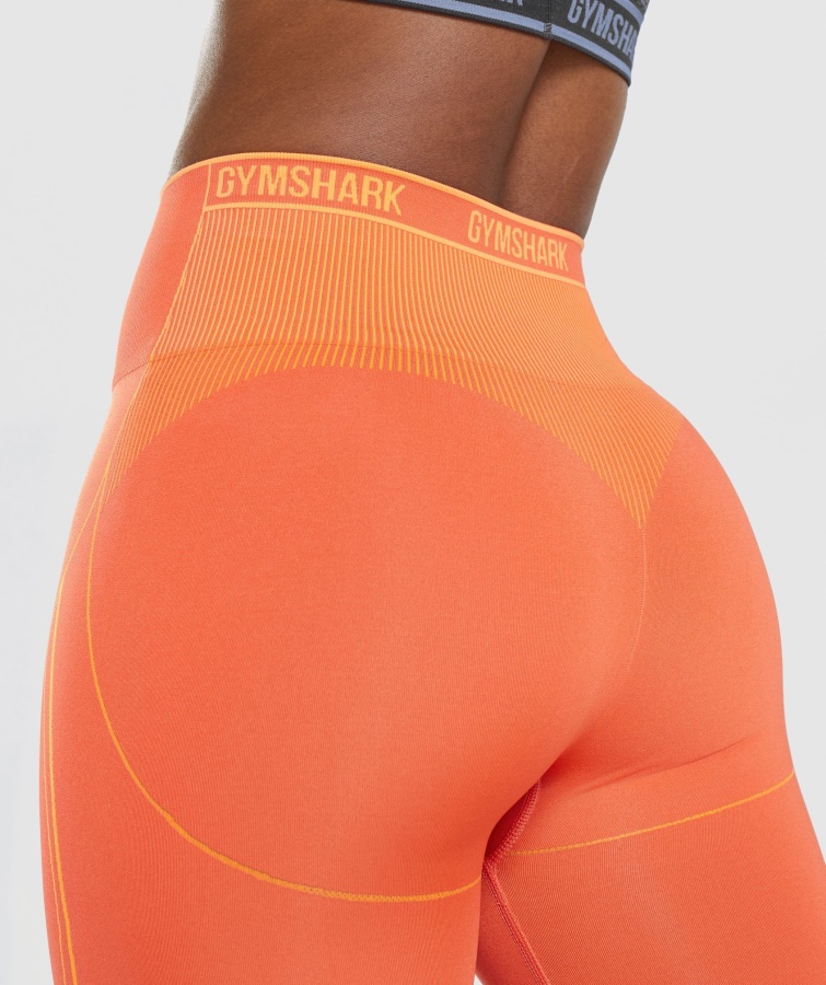 Gymshark Papaya Naranja-albaricoque ápice Naranja Sin Costuras Corto De Gran Altura