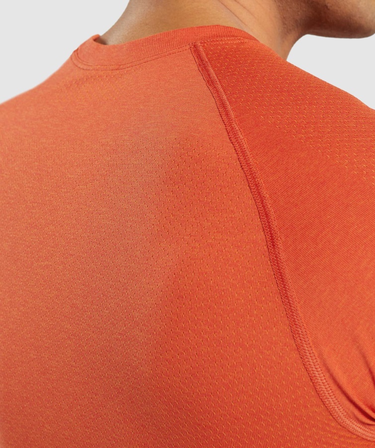 Gymshark Papaya Orange Marl Vital Light Camiseta Sin Costuras