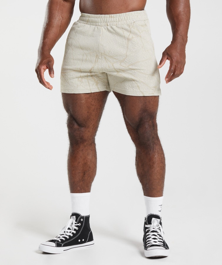 Pantalón Corto De 5" Con Estampado Gris Guijarro Gymshark Power