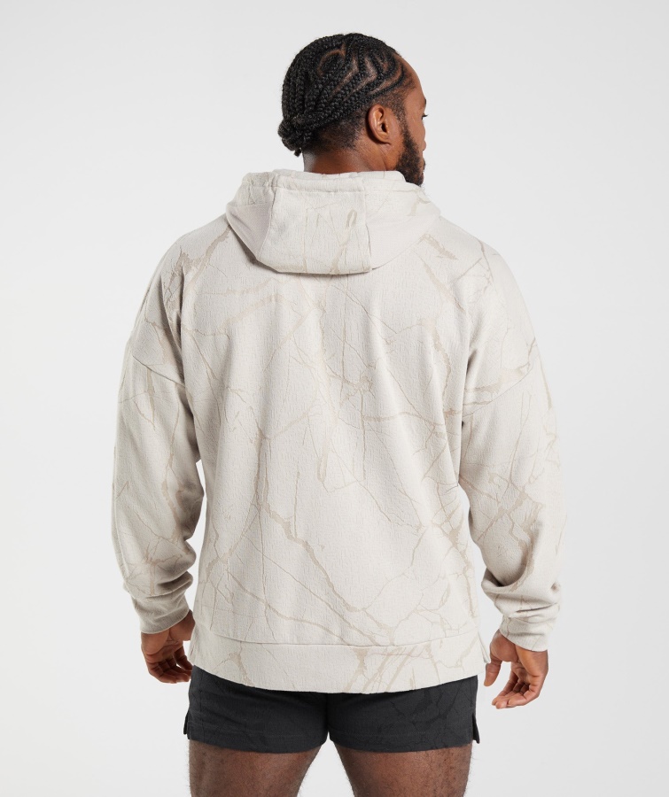 Gymshark Sudadera Con Cremallera Y Estampado En Gris Guijarro