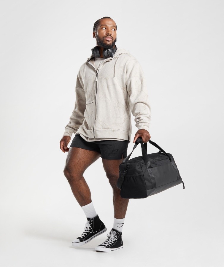 Gymshark Sudadera Con Cremallera Y Estampado En Gris Guijarro