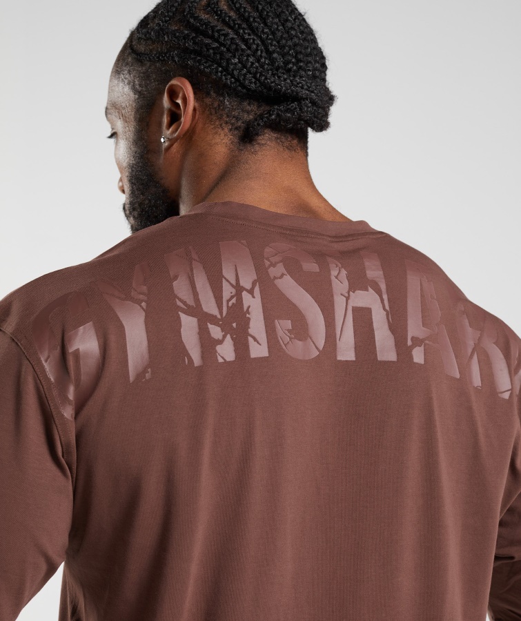 Camiseta Gymshark Power Marrón Cereza