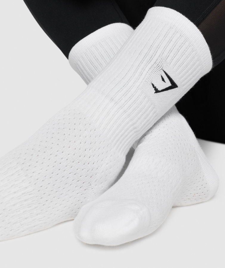 Gymshark Premium Bordado Crew Calcetines 1pk Blanco