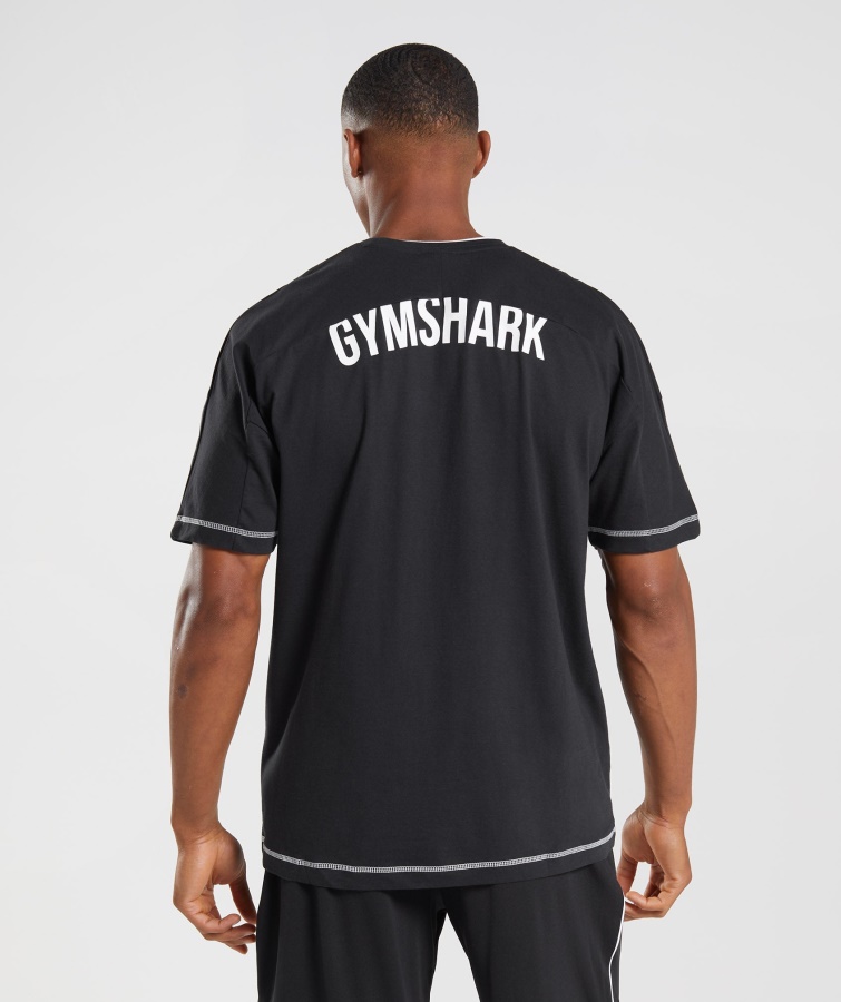 Camiseta Gymshark Recess Negro-blanco