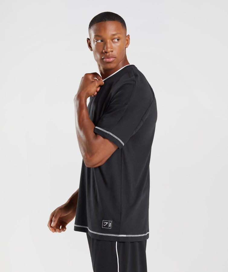 Camiseta Gymshark Recess Negro-blanco