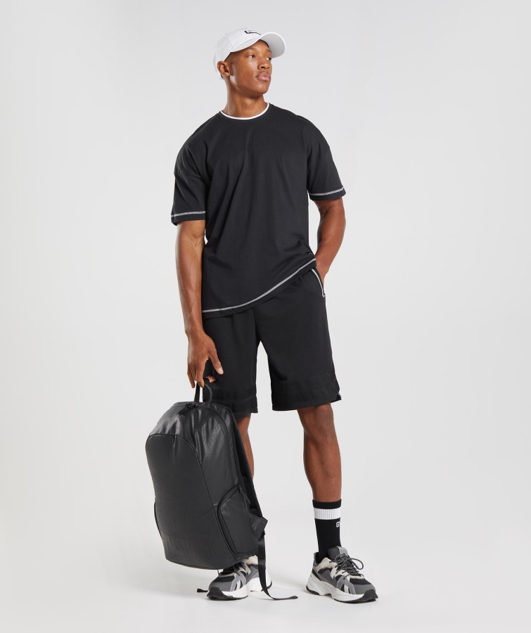 Camiseta Gymshark Recess Negro-blanco