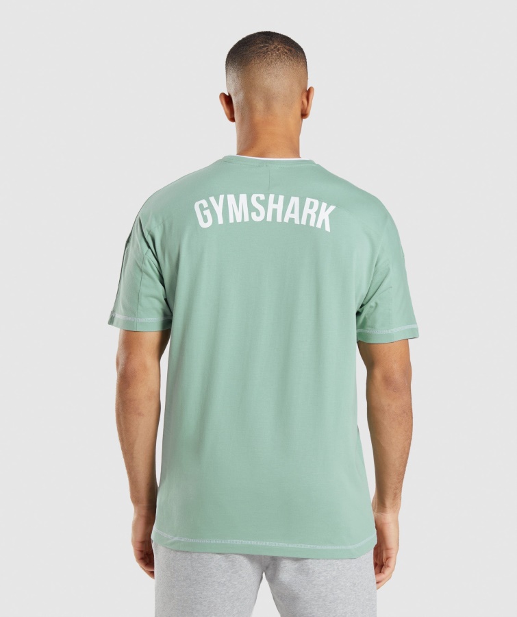 Camiseta Gymshark Receso Maya Azul-blanco