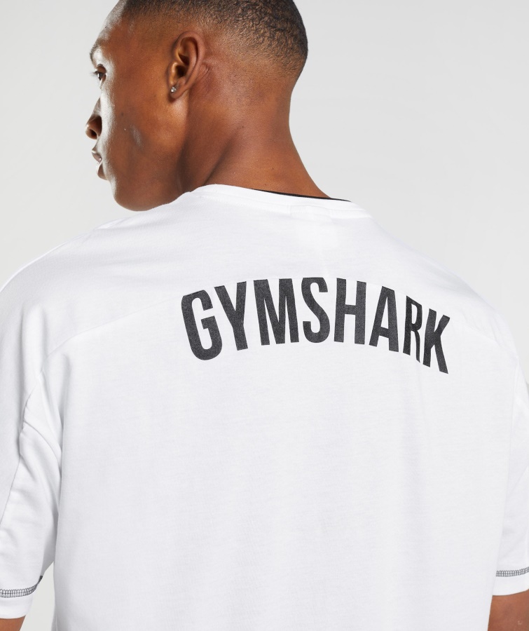 Camiseta Gymshark Receso Blanco-negro