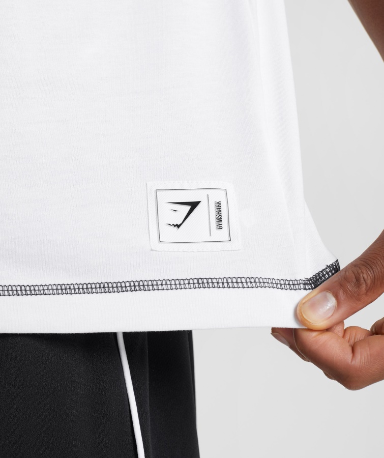 Camiseta Gymshark Receso Blanco-negro