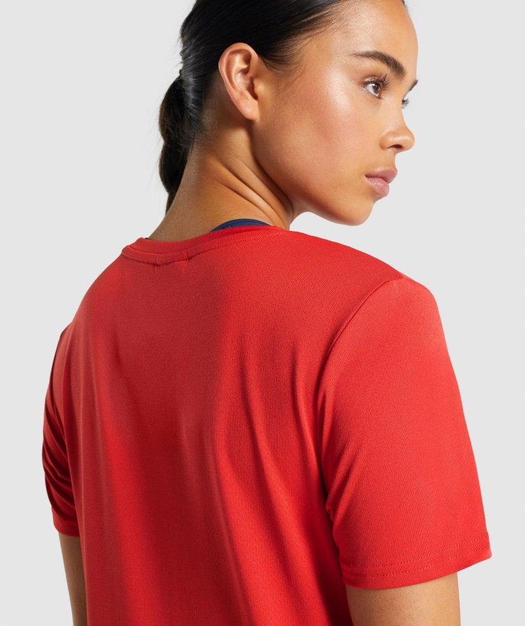Camiseta Roja De Entrenamiento Gymshark