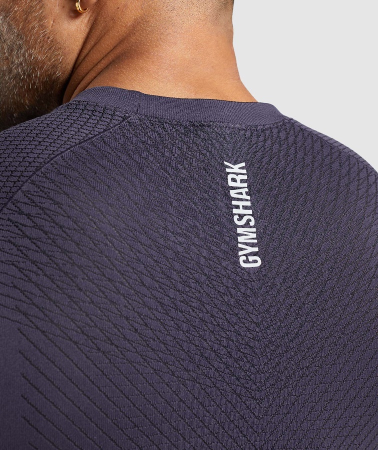 Camiseta De Manga Larga Sin Costuras Gymshark Rich Purple-black Apex