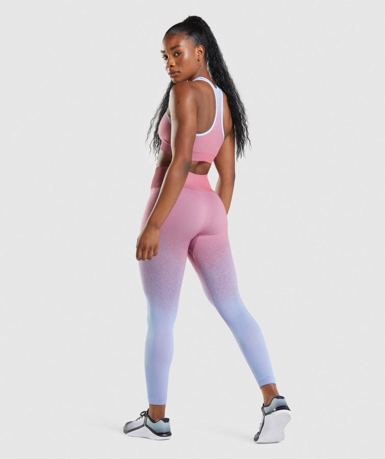 Gymshark Rosa Rosa-azul Claro Adaptar Ombre Sin Costuras Legging