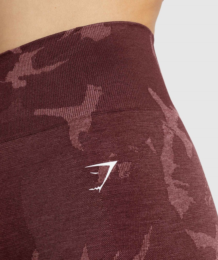 Gymshark Savanna-cherry Brown Adapt Camo Sin Costuras Legging