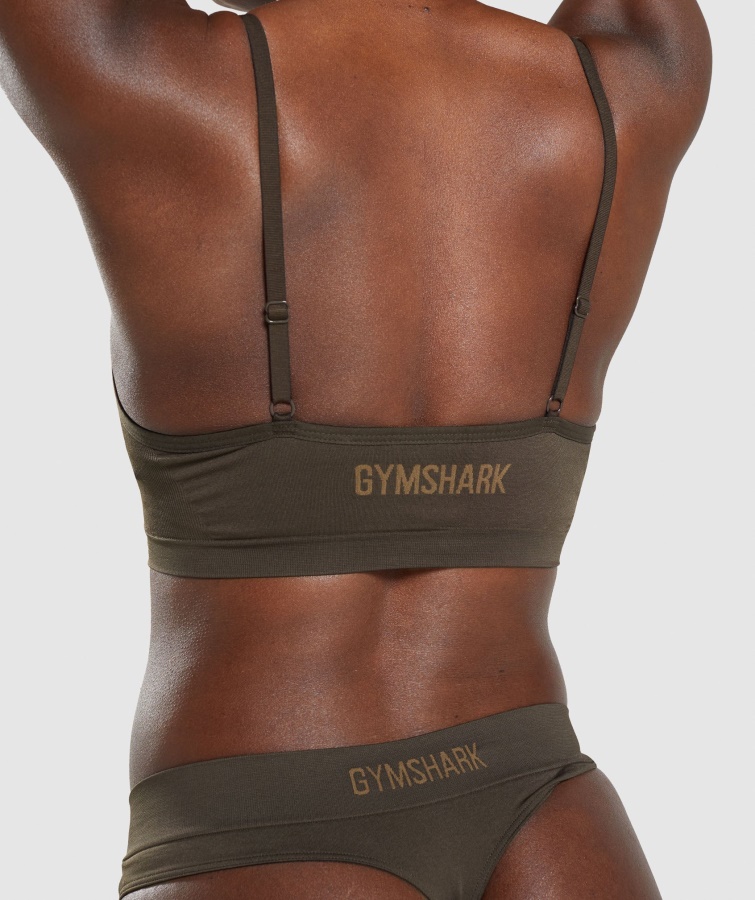 Gymshark Bralette De Cuello Bajo Sin Costuras Marrón Espresso