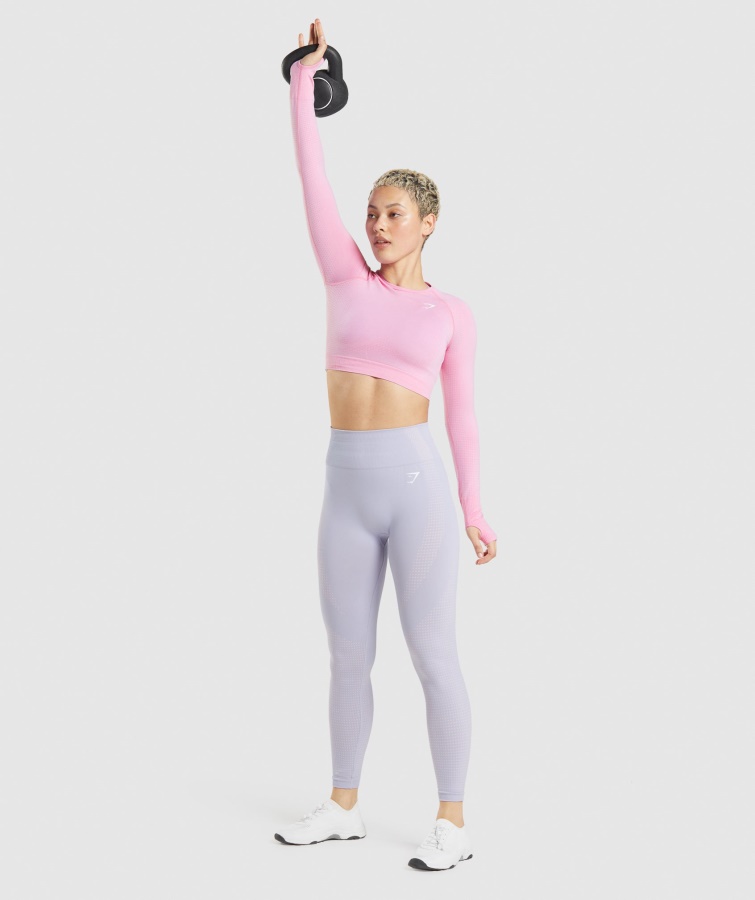 Gymshark Sorbet Rosa Jaspeado Vital Crop Top Sin Costuras 2.0